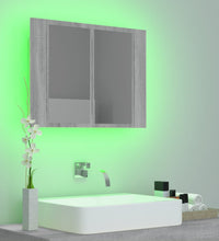 LED-Spiegelschrank Grau Sonoma 60x12x45 cm Holzwerkstoff