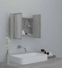 LED-Spiegelschrank Grau Sonoma 60x12x45 cm Holzwerkstoff