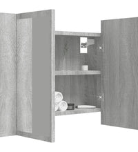 LED-Spiegelschrank Grau Sonoma 60x12x45 cm Holzwerkstoff