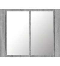 LED-Spiegelschrank Grau Sonoma 60x12x45 cm Holzwerkstoff