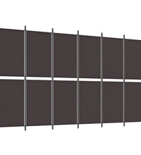 6-tlg. Paravent Braun 300x180 cm Stoff