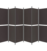 6-tlg. Paravent Braun 300x180 cm Stoff