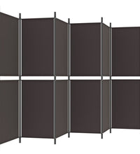 6-tlg. Paravent Braun 300x180 cm Stoff