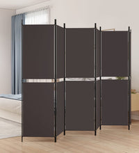 6-tlg. Paravent Braun 300x180 cm Stoff