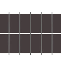 6-tlg. Paravent Braun 300x200 cm Stoff