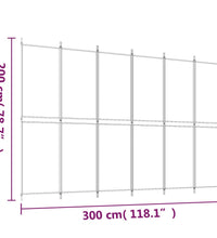 6-tlg. Paravent Braun 300x200 cm Stoff