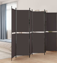 6-tlg. Paravent Braun 300x200 cm Stoff