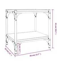 TV-Schrank Sonoma-Eiche 40x33x41 cm Holzwerkstoff und Stahl