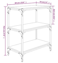 Bücherregal Grau Sonoma 60x33x70,5 cm Holzwerkstoff und Stahl