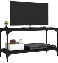 TV-Schrank Schwarz 80x33x41 cm Holzwerkstoff und Stahl