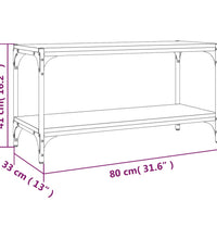 TV-Schrank Schwarz 80x33x41 cm Holzwerkstoff und Stahl