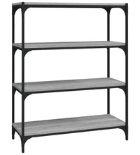 Bücherregal Grau Sonoma 80x33x100 cm Holzwerkstoff und Stahl