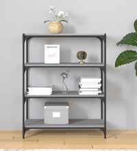 Bücherregal Grau Sonoma 80x33x100 cm Holzwerkstoff und Stahl