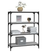 Bücherregal Grau Sonoma 80x33x100 cm Holzwerkstoff und Stahl