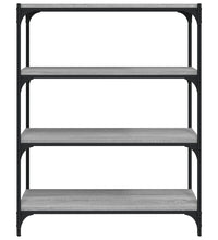 Bücherregal Grau Sonoma 80x33x100 cm Holzwerkstoff und Stahl
