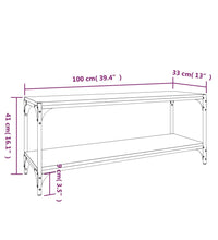 TV-Schrank Grau Sonoma 100x33x41 cm Holzwerkstoff und Stahl