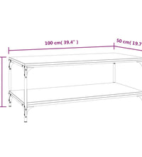 Couchtisch Grau Sonoma 100x50x40 cm Holzwerkstoff