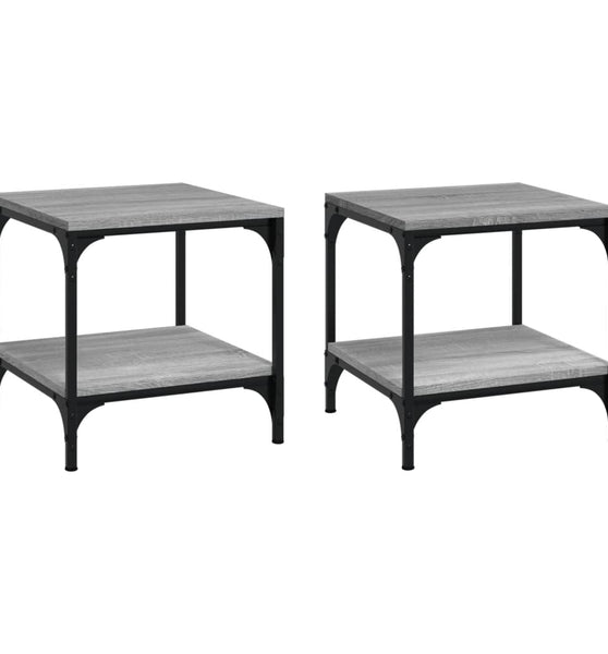 Beistelltische 2 Stk. Grau Sonoma 40x40x40 cm Holzwerkstoff