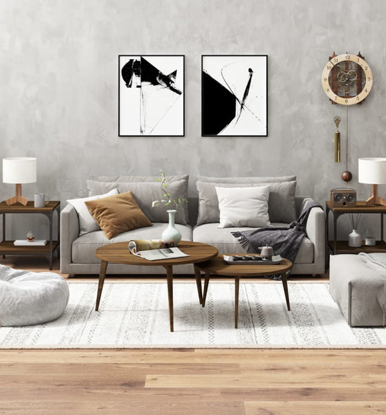 Beistelltische 2 Stk. Braun Eiche 40x40x40 cm Holzwerkstoff