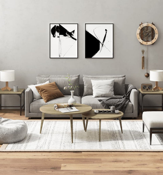 Beistelltische 2 Stk. Sonoma-Eiche 40x40x35 cm Holzwerkstoff
