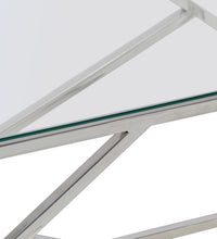 Couchtisch Silbern Edelstahl und Hartglas