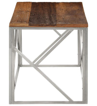 Couchtisch Silbern Edelstahl und Massivholz