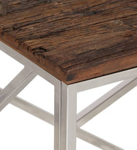 Couchtisch Silbern Edelstahl und Massivholz