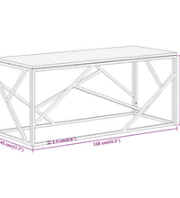Couchtisch Silbern Edelstahl und Massivholz