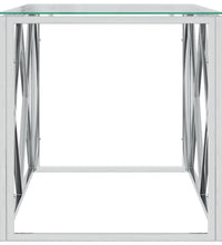 Couchtisch 110x45x45 cm Edelstahl und Glas