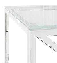 Couchtisch 110x45x45 cm Edelstahl und Glas