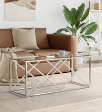 Couchtisch 110x45x45 cm Edelstahl und Glas