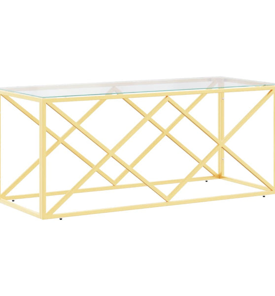 Couchtisch 110x45x45 cm Edelstahl und Glas
