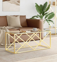 Couchtisch 110x45x45 cm Edelstahl und Glas