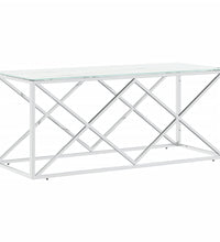 Couchtisch 110x45x45 cm Edelstahl und Glas