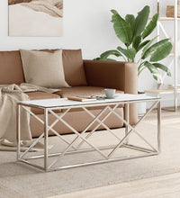 Couchtisch 110x45x45 cm Edelstahl und Glas