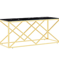Couchtisch 110x45x45 cm Edelstahl und Glas
