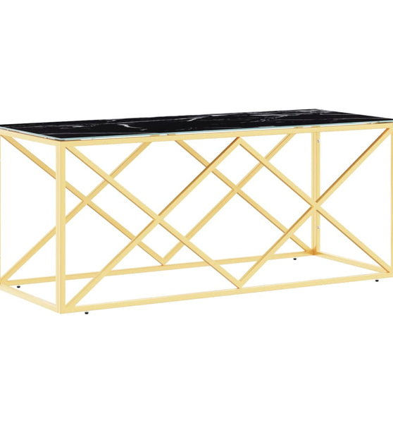 Couchtisch 110x45x45 cm Edelstahl und Glas