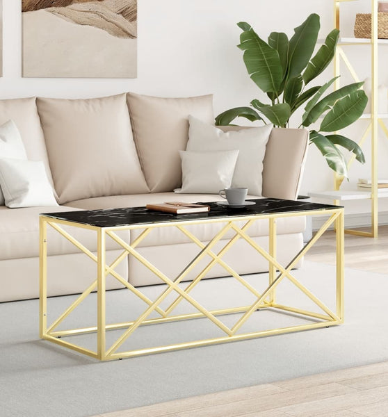 Couchtisch 110x45x45 cm Edelstahl und Glas
