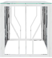 Couchtisch 110x45x45 cm Edelstahl und Glas