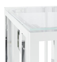 Couchtisch 110x45x45 cm Edelstahl und Glas