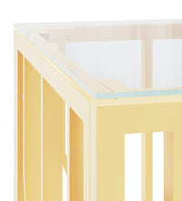 Couchtisch 110x45x45 cm Edelstahl und Glas