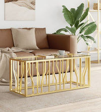 Couchtisch 110x45x45 cm Edelstahl und Glas