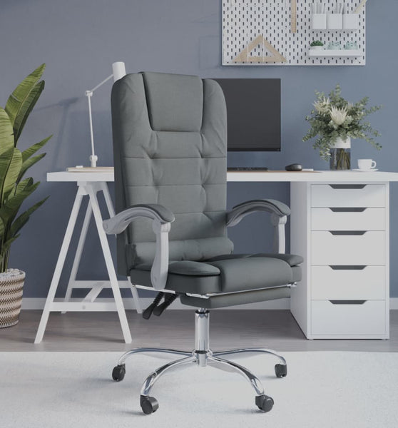 Bürostuhl mit Massagefunktion Dunkelgrau Stoff