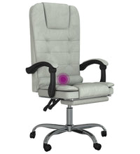 Bürostuhl mit Massagefunktion Hellgrau Samt