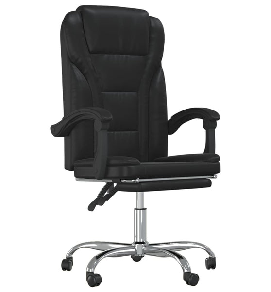 Bürostuhl mit Liegefunktion Schwarz Kunstleder