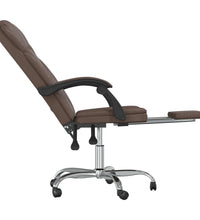 Bürostuhl mit Liegefunktion Braun Kunstleder