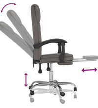 Bürostuhl mit Liegefunktion Grau Kunstleder
