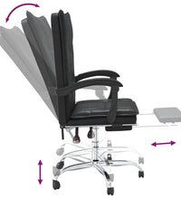 Bürostuhl mit Liegefunktion Schwarz Kunstleder
