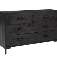 Sideboard Schwarz 110x35x70 cm Massivholz Kiefer