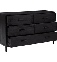 Sideboard Schwarz 110x35x70 cm Massivholz Kiefer